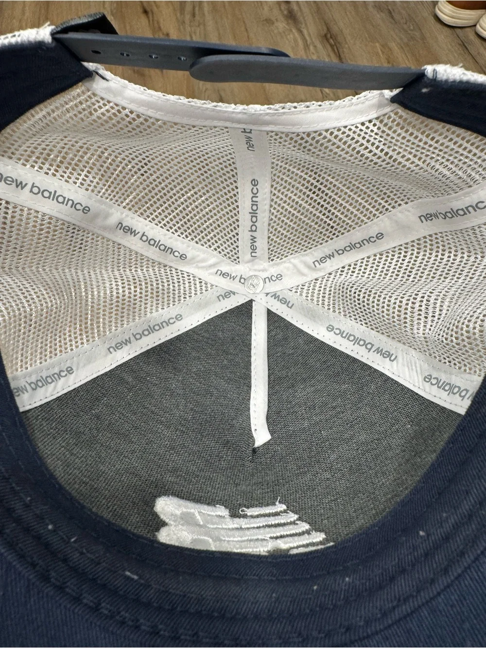 New Balance Navy and White Mesh Trucker Hat